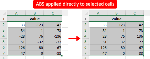 Function applied to existing cell values in Excel