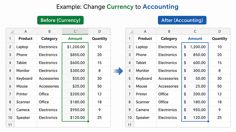 Highlight Number Formats dialog box