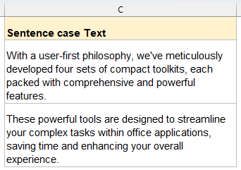sentence case text