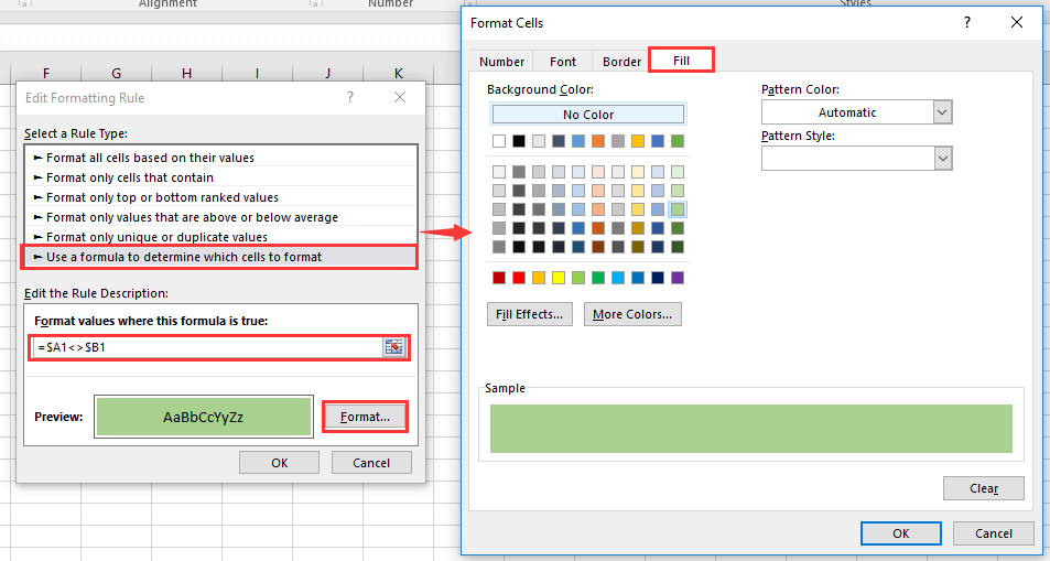 doc change cell if not equal 3