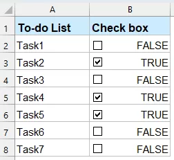 nsert checkboxes and link to their own cells