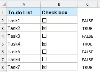 Insert checkboxes and link to other cells