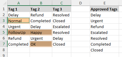 Select Same & Different Cells dialog box