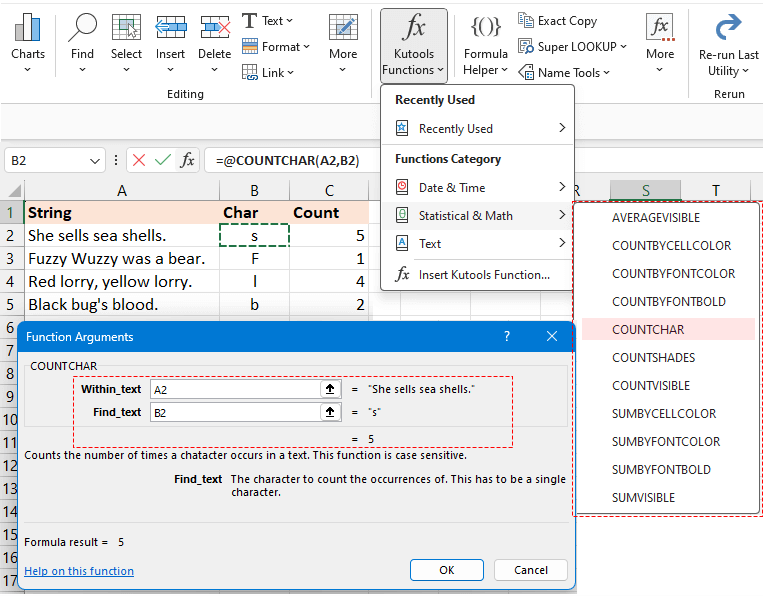 doc excel count characters 4