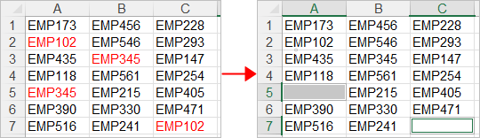 Before and after applying Kutools for Excel
