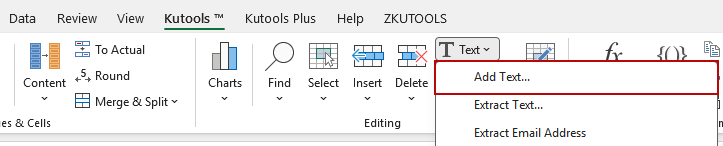 To open the Add Text dialog box