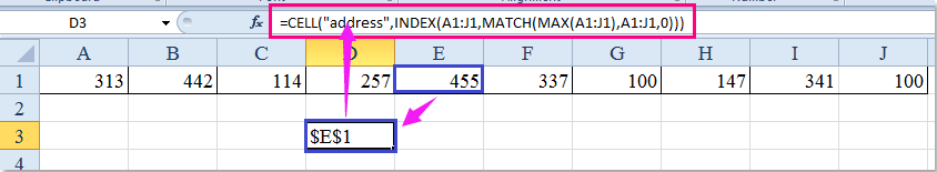 doc find cell address min max 3