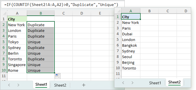 Mark values as duplicate or unique with a helper column