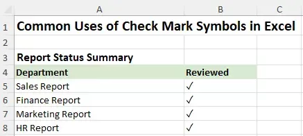 screenshot of check mark symbols.
