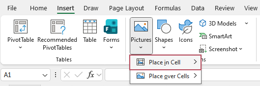 The newer Place in Cell feature in Excel