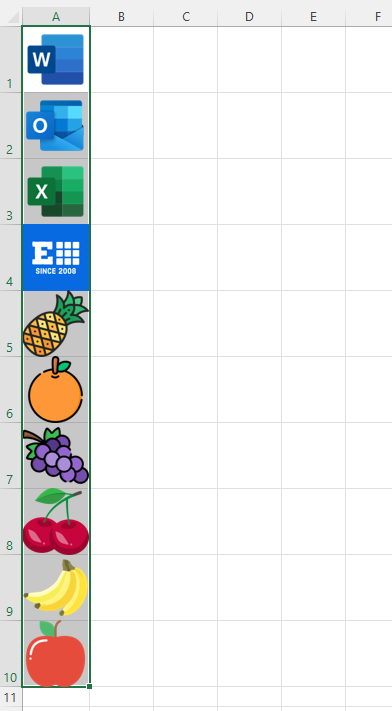 Cells are filled with neatly aligned images