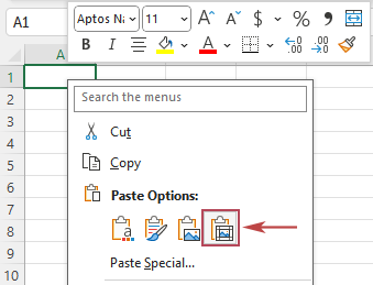 Each selected picture will be inserted into its own cell.