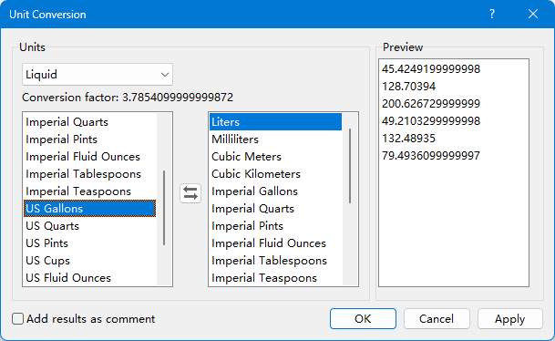 specify the options in the dialog box