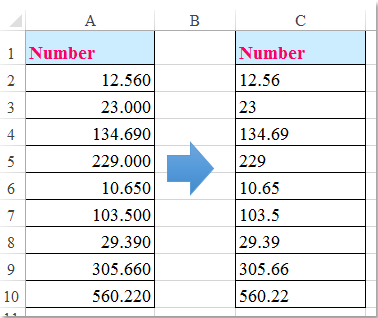 doc remove decimal zeros 1