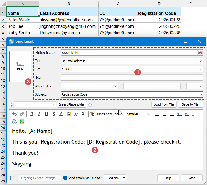Send Personalized Emails feature