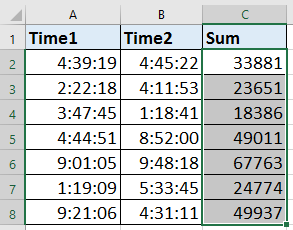 doc sum format time decimal 13