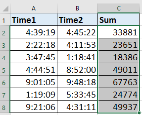 doc sum format time decimal 7