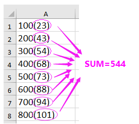 doc sum numbers in brackets 1