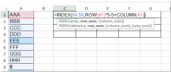 doc transpose every 5 rows 2