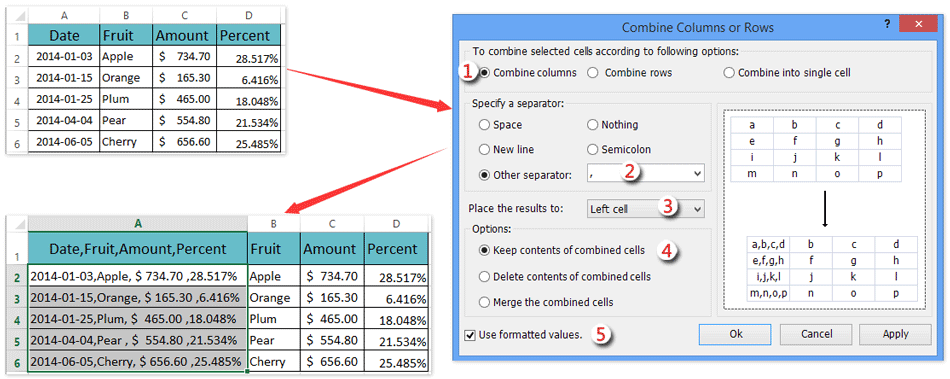 ad combine rows columns 5