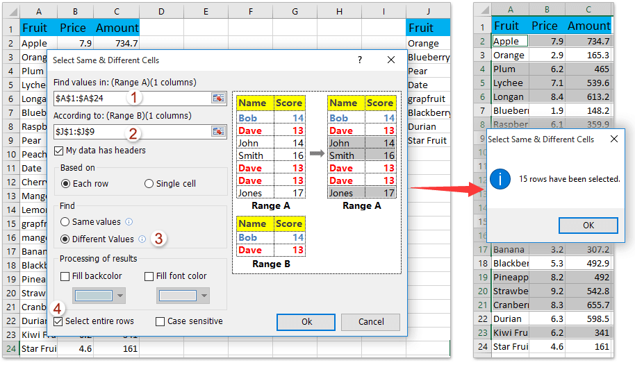 ad select count uniques between two lists