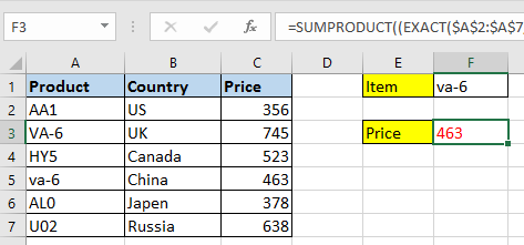 doc vlookup case sensitive insensitive 7