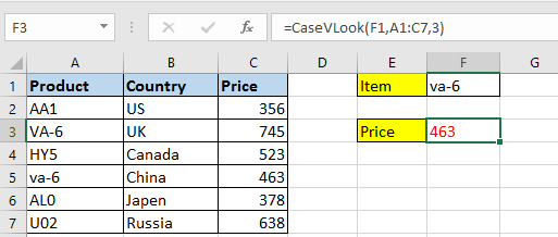 doc vlookup case sensitive insensitive 9