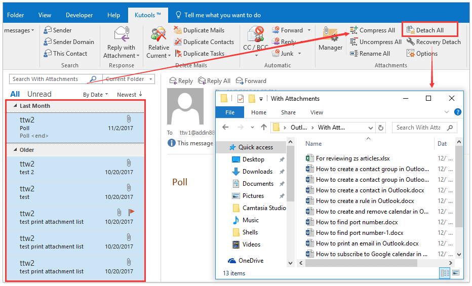 save attachments in multiple emails kto9