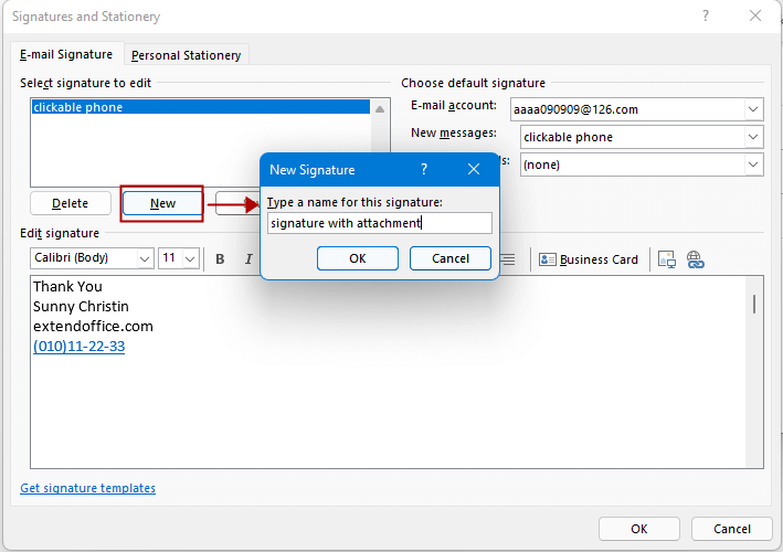 doc add phone to signature 1