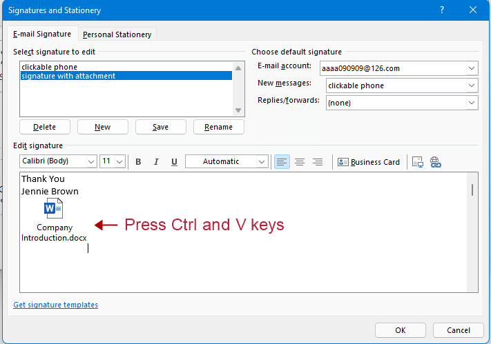 doc add phone to signature 1