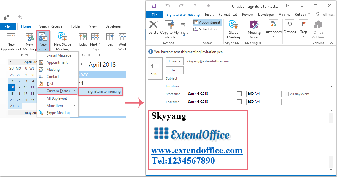 doc auto insert sig to meeting 5