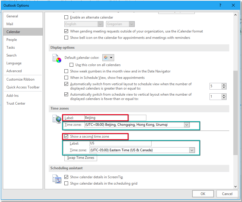 doc two time zone in calendar 3