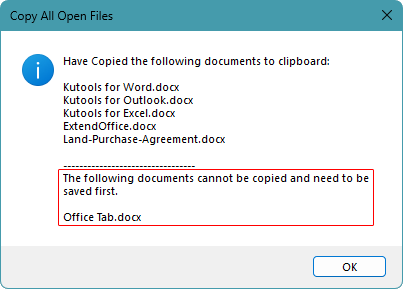 Notification of files that failed to copy in Kutools