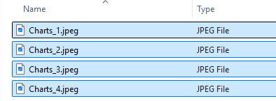 Folder containing multiple chart images exported from a Word document using Kutools