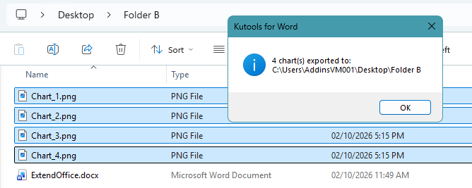 Folder containing multiple chart images exported from a Word document using VBA