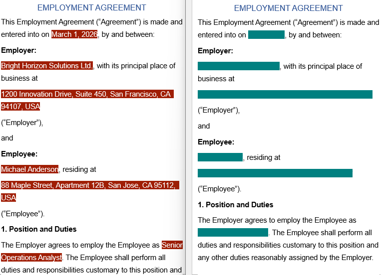 Both documents will then be displayed side by side