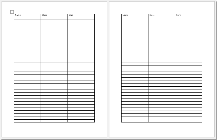 doc repeat table header row 2