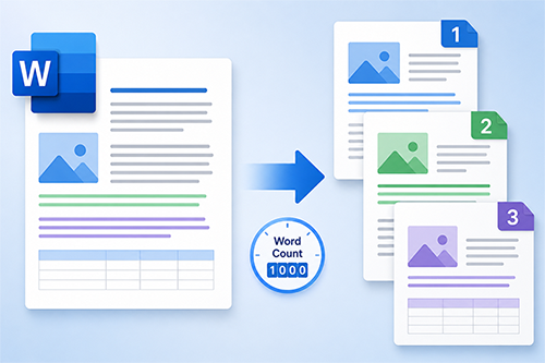 Split a Word document into multiple files by word count