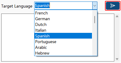 Choose target language and click Send