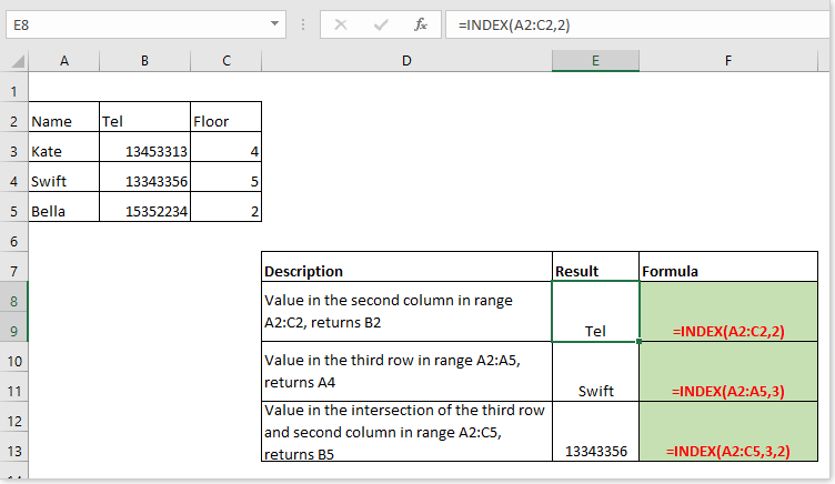 doc index function 1