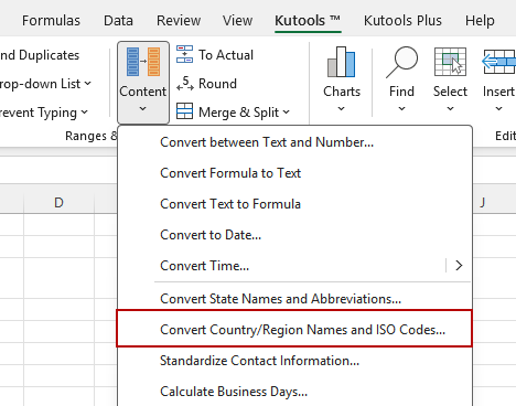 Click Convert Country Names and ISO Codes