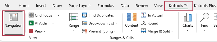 The Navigation ribbon