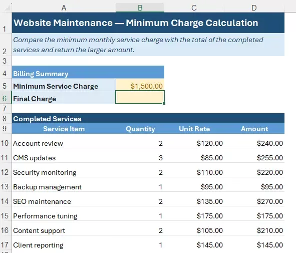 a screenshot of the sample data