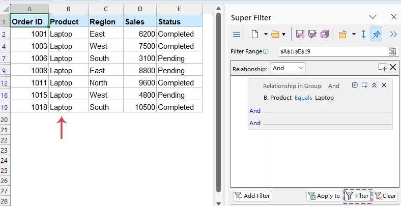 Filter Data with a Single Criterion