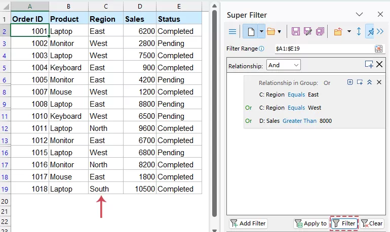 Filter Data with Multiple OR Criteria