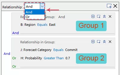 Super Filter criteria groups