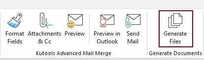 open the generate files dialog box