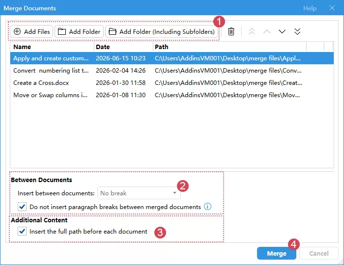 configure the settings in the dialog box