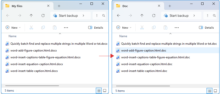 All DOCX documents are converted to DOC format