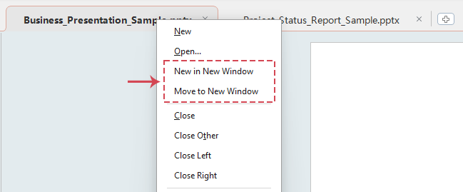 New in New Window and Move to New Window commands in PowerPoint